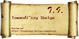 Tomanóczy Ibolya névjegykártya