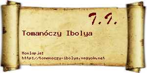 Tomanóczy Ibolya névjegykártya